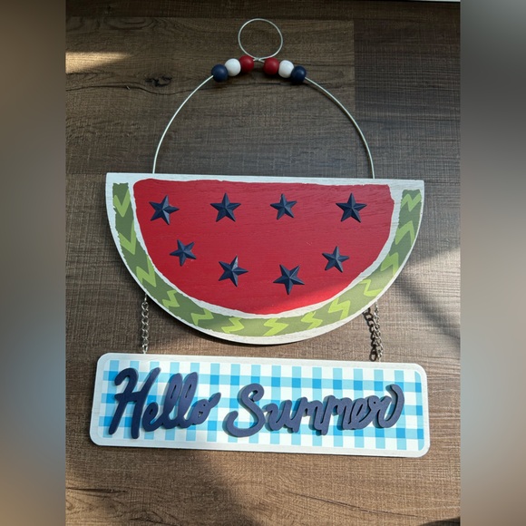 Other - Hobby Lobby Hello Summer Hanging Sign Watermelon with Bead accents